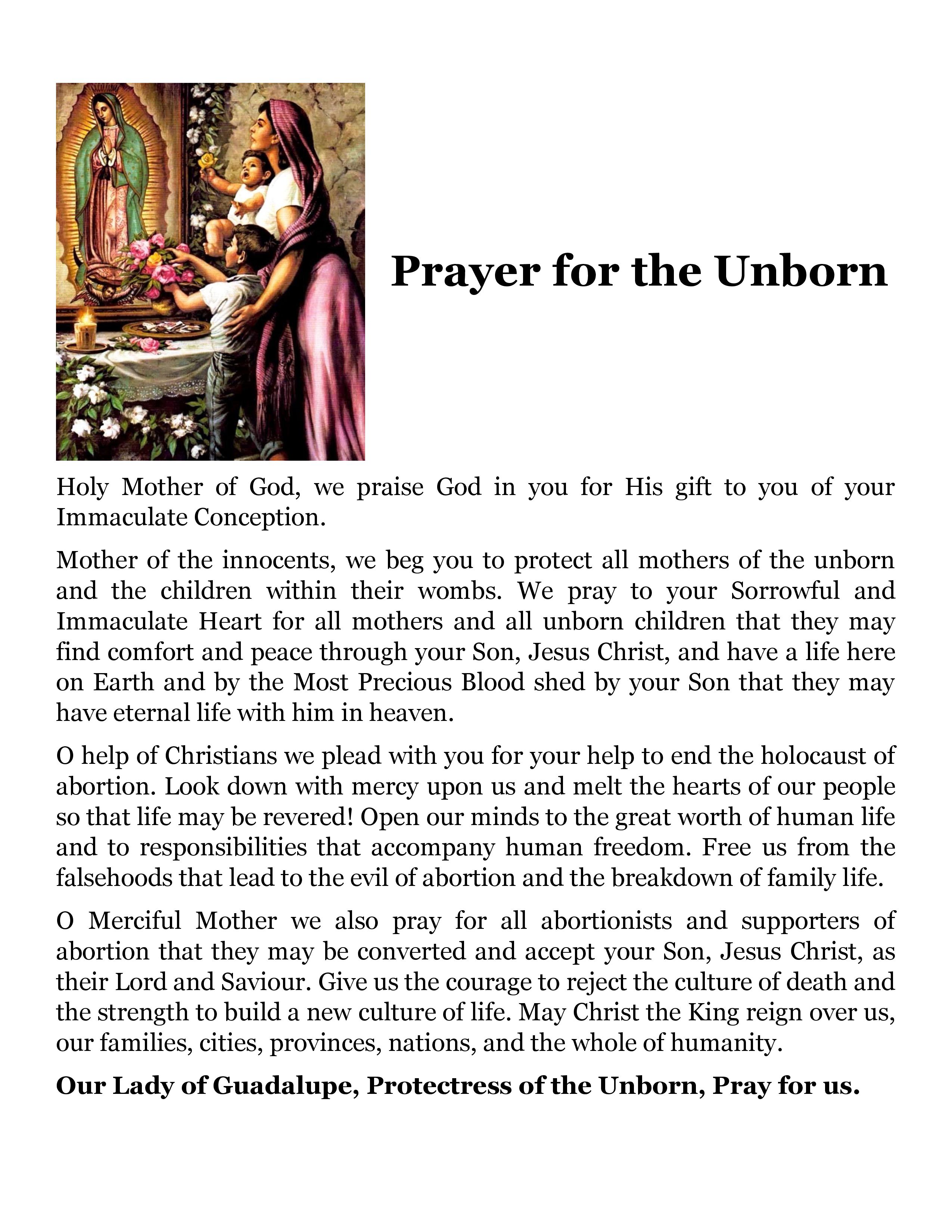 Prayer for the unborn