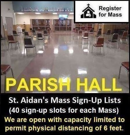 parish hall mass sign ups generic